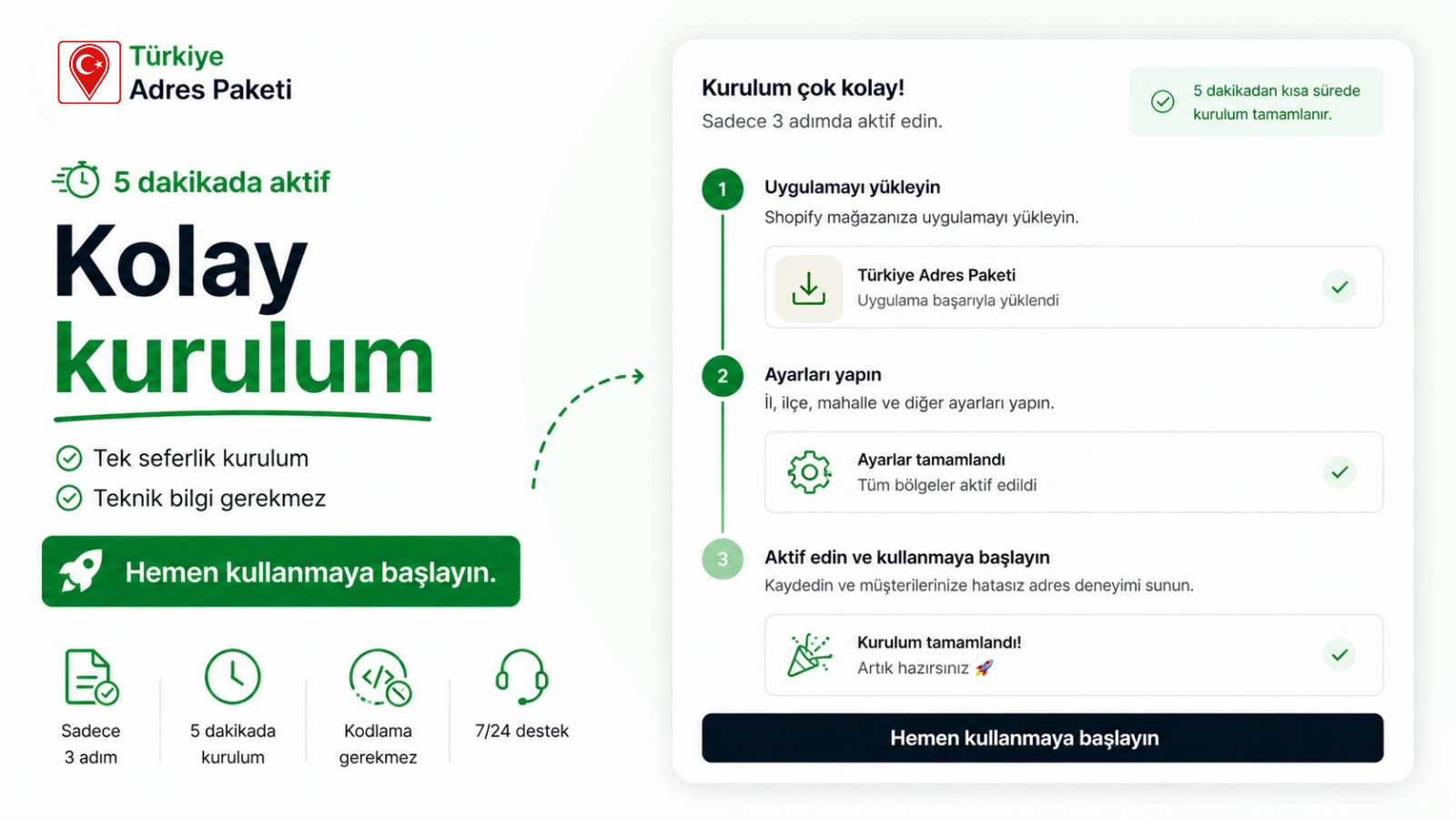 Kolay kurulum adımları